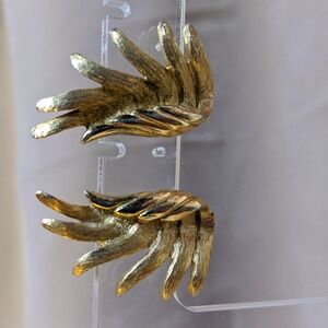 MONET Vintage Wings Gold-tone Clip-on Earrings